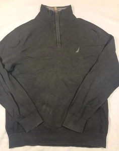 Nautica Herren 1/4 Zip Pullover Große L Schwarz Pulli Outdoor Gorpcore - Bild 1 von 7