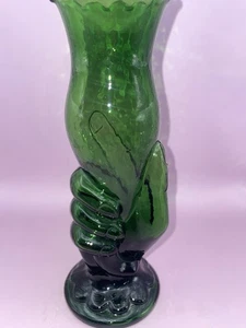 Green Hand Holding Flower Bouquet Bud Vase In Antique Art Deco 1930's - Picture 1 of 6