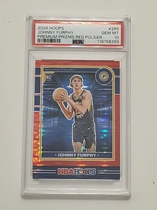 2024 HOOPS Johnny Furphy Red Pulsar Prizm PSA 10 Rookie Card RC - Picture 1 of 2