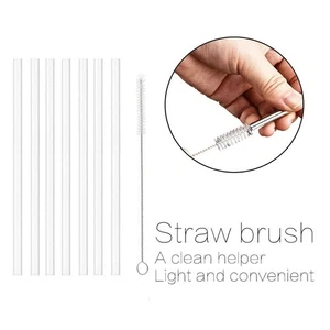 6pcs Reusable Replacement Straws Flexible Plastic Straw with Cleaning Brush - Picture 1 of 8