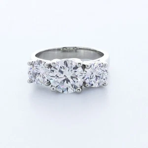 Anillo Clásico con Alianza de Boda 5ct F VS2 Redondo Diamantes Naturales Certificados 18k - Imagen 1 de 7