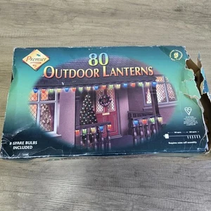 Premier 80 Outdoor Indoor Lanterns Multicoloured Garden / BBQ Lights Unused - Picture 1 of 4