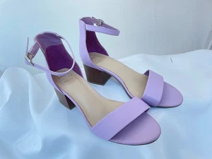 BNWT Marks & Spencer Lilac Open Toe Shoes with Ankle Strap Size 3 Wide - Picture 1 of 9