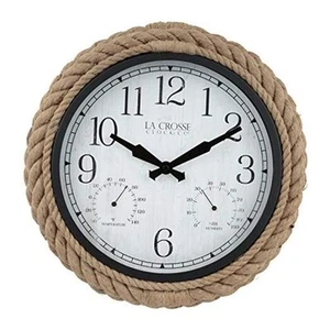 La Crosse Clock 433-3836 14-inch Rowan Indoor/Outdoor Rope Analog Quartz Wall - Picture 1 of 7
