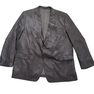 Calvin Klein Mens Faux Leather Blazer Jacket Sport Coat Notch Lapel Brown SZ 54L - Picture 1 of 13