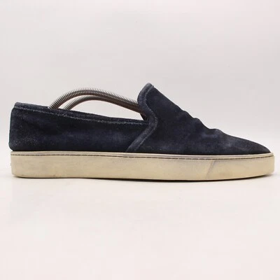 Mocassim Santoni de Camurça Azul Marinho Masculino Tamanho UK 9 Sapatos Slip On - Imagem 1 de 4