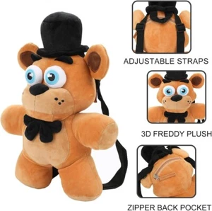 Five Nights At Freddy's Freddy Fazbear 18" inches Plush Backpack Tag Licensed - Picture 1 of 1