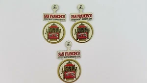 Vtg Lot 3 San Francisco Everybody's Favorite City Fold Over Pin Badge Trolley H9 - Picture 1 of 10