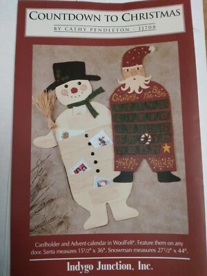 Indygo Junction IJ708 Advent Calendar Santa Snowman Craft Pattern Christmas UC - Image 1 of 4