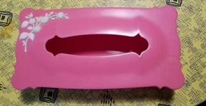 Vintage años 50 negro Bros. Caja de pañuelos de plástico ROSA CALIENTE. ¡ROSA CALIENTE!!  - Imagen 1 de 8