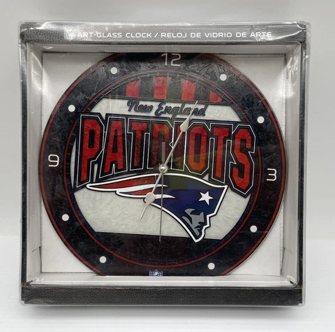 New England Patriots Art Stain Glass Style NFL Football Wall Clock 12'' NEW Cover