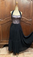 Antico Abito Da Sera Vintage Anni 60 In Seta Pura E Pizzo