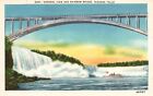 Postcard NY Niagara Falls Rainbow Bridge & General View Linen Vintage PC H7721