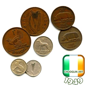 Collection of IRISH 1949 coins, 76 Years Old! - Picture 1 of 2