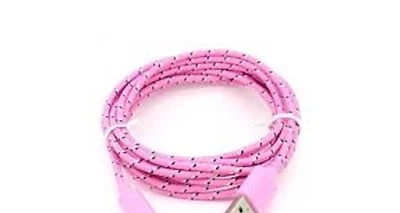 Fabric Braided Charger Cable FOR MICRO-C TYPE REVERSIBLE PIN PHONES & DEVICES - Image 1 of 4