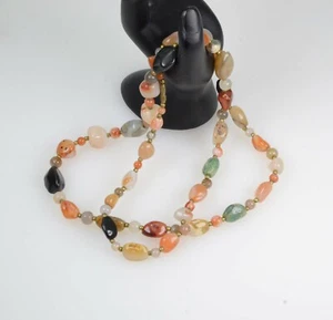 Multi Stone Quartz necklace Barrel Clasp 36'' - Picture 1 of 5