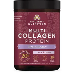 Ancient Nutrition Multi Collagen Protein Brain Boost - Vanilla 16 oz Pwdr - Picture 1 of 1
