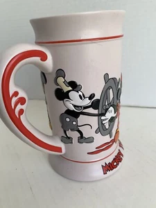 DISNEY MICKEY MOUSE THROUGH THE YEARS Stein-Mug Ceramic made in Brazil 6 1/2 " - Picture 1 of 8
