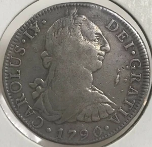 1790 Mexico Mo FM 8 Reales Old Silver Coin - Picture 1 of 9