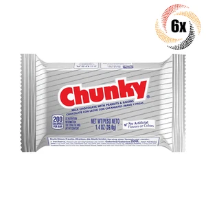 6x Bars Chunky Milk Chocolate With Peanuts & Raisins Candy Bars | 1.4oz | - Picture 1 of 2