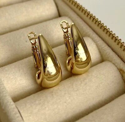 Pendientes colgantes modernos color oro 14k Foto 1 de 4