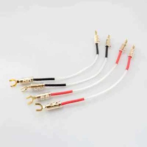 4x Hi-End Reines Silber Draht Jumper Wire HiFi Audio Lautsprecher Brückenkabel - Picture 1 of 15