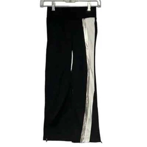 Pantalon Augusta Sportswear fille petit noir rayure argentée flair aurore fermeture éclair - Photo 1 sur 7
