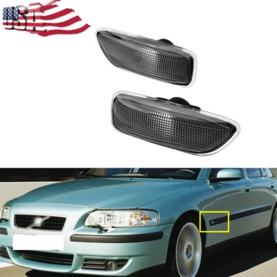 Pair Turn signal light Marker Light No Bulbs  For Volvo S60 V70 S80 2001-2009 - Image 1 of 4