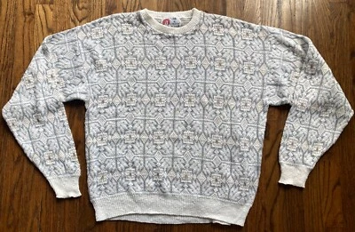 Suéter de Colección Años 80 Isla de Algodón Para Hombre Talla Grande Geométrico Hecho en EE. UU. Tejido Foto 1 de 4