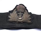 royal navy  officers bullion peaked  cap insignia  badge on band [d]