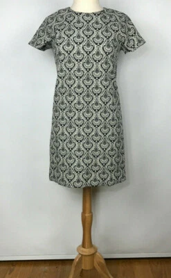 Zara Basic Womens Black Geometric Pattern Boxy Short Sleeve Career Dress  Size S - Image 1 of 4