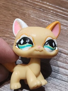 Littlest Pet Shop LPS #626 gelbe Katze Glitzer grüne Augen - Bild 1 von 8