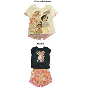 Disney Princess Toddler Girl's 2 Piece Woven Short Sleeve and Short Set - Picture 1 of 6