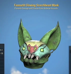 RARE Fallout 76 FO76 XBOX Fasnacht GLOWING SCORCHBEAST Mask FAST DELIVERY - Picture 1 of 3