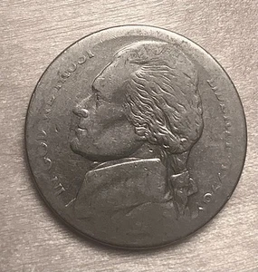 Rare 1947 D Jefferson nickel Error coin warn with steps - Picture 1 of 2