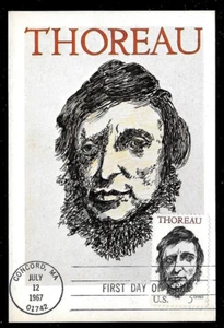 1327 5c Stamp (1967) HENRY DAVID THOREAU FDC FROM COLORANO MAXI CARD !!! - Picture 1 of 1