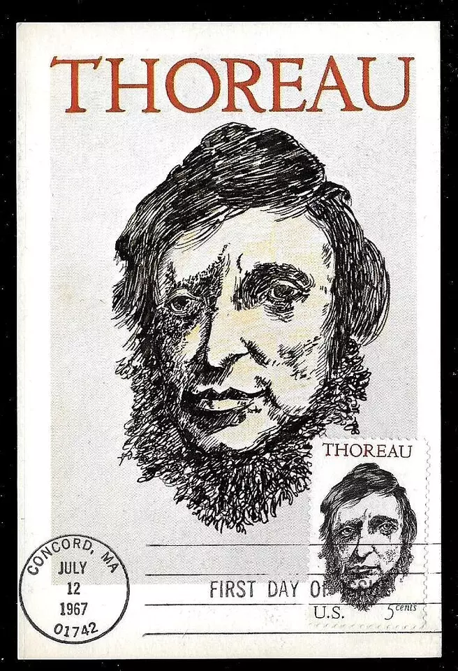 1327 5c Stamp (1967) HENRY DAVID THOREAU FDC FROM COLORANO MAXI CARD !!! - Image 1 of 1