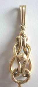 Antiker Ketten-Anhänger Knoten hohl gearbeitet 8Kt/333er oder 9Kt/375er um 1900 - Bild 1 von 7