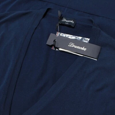 Drumohr Nuevo Con Etiquetas Cárdigan Suéter Chaleco Talla 52 L EE. UU. En Algodón Azul Sólido Foto 1 de 4