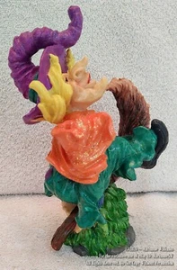 New Scary Halloween Decorative Witch FLYING Broom ORANGE PURPLE GREENS - Picture 1 of 5