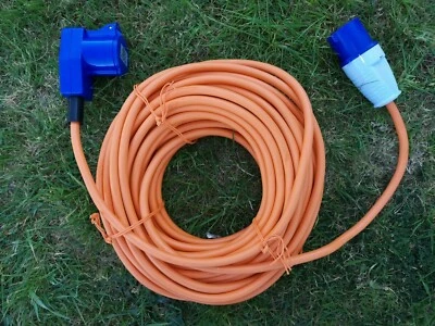 25M EHU CABLE COPPER 2.5mm sq HD VW CAMPER MOTORHOME CARAVAN Right angle plug - Image 1 of 4