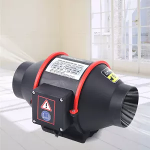 4" Round Duct Fan Inline Ventilation Extractor Fan Vent Exhaust Blower Silent - Picture 1 of 18