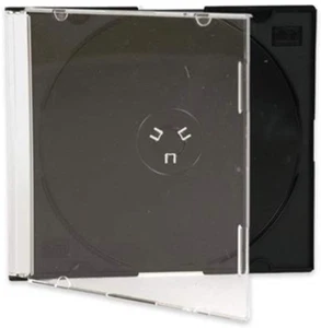Ultra Thin 5.2Mm Slim Clear CD Jewel Case with Built in Black Tray, 100 Pack. - Imagen 1 de 6
