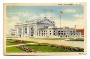 Union Station, Kansas City, MO - Postal de lino vintage publicada 1941 - Imagen 1 de 2