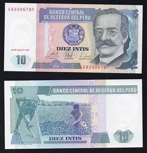 Banconota Perù 10 intis 1987 P.-129 FDS/UNC - Imagen 1 de 1