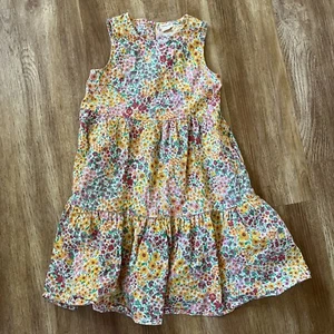 Crewcuts Girls' Floral Tiered Dress Size 8 Pink Orange - Picture 1 of 7