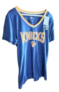 New York Knicks Women's G-III 4 Her Blue V-Neck T-Shirt Short Sleeve Size Large - Picture 1 of 7