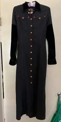 JEAN PAUL GAULTIER VINTAGE SIGNATURE DENIM JEAN SHIRT DRESS sz 34 AMAZING! - Image 1 of 4