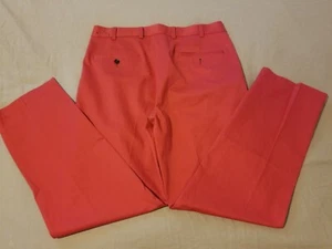 Mens Brooks Brothers Khaki Dress Pants 34x30 Red Cotton Slack Chino Trouser - Picture 1 of 5