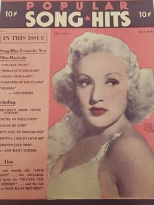 Vintage 1930s Popular Song Hits Collectable Magazine  - Imagen 1 de 6